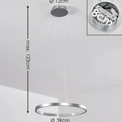 hofstein Suspensions|Suspension Canisteo LED Argenté, 1 lumière