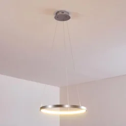 hofstein Suspensions|Suspension Canisteo LED Argenté, 1 lumière