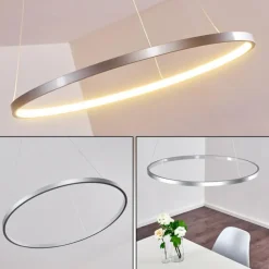 hofstein Suspensions|Suspension Canisteo LED Argenté, 1 lumière