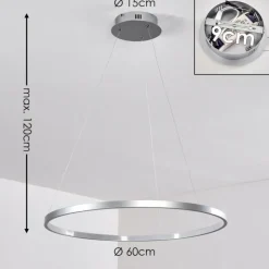 hofstein Suspensions|Suspension Canisteo LED Argenté, 1 lumière