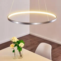 hofstein Suspensions|Suspension Canisteo LED Argenté, 1 lumière