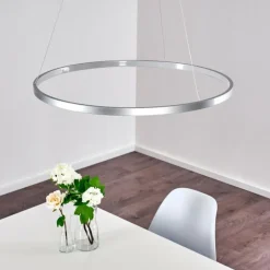 hofstein Suspensions|Suspension Canisteo LED Argenté, 1 lumière