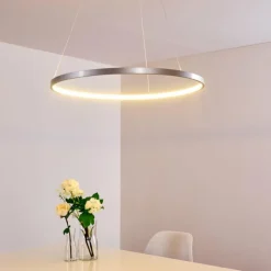 hofstein Suspensions|Suspension Canisteo LED Argenté, 1 lumière