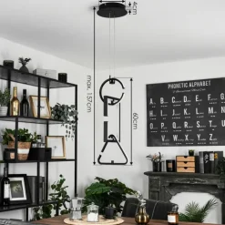hofstein Éclairage Led|Suspension Chlak LED Noir, 3 lumières, Télécommandes