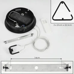 hofstein Éclairage Led|Suspension Chlak LED Noir, 3 lumières, Télécommandes