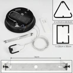 hofstein Éclairage Led|Suspension Chlak LED Noir, 3 lumières, Télécommandes