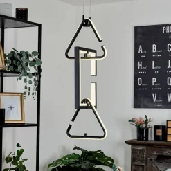 hofstein Éclairage Led|Suspension Chlak LED Noir, 3 lumières, Télécommandes