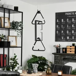 hofstein Éclairage Led|Suspension Chlak LED Noir, 3 lumières, Télécommandes