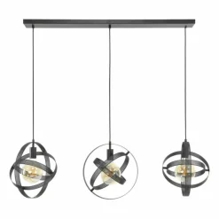 hofstein Suspensions|Suspension Cosmos Anthracite, 3 lumières