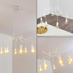 hofstein Suspensions|Suspension Cuyama Blanc, 8 lumières