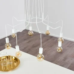 hofstein Suspensions|Suspension Cuyama Blanc, 8 lumières