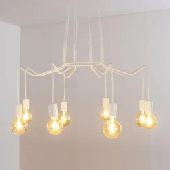hofstein Suspensions|Suspension Cuyama Blanc, 8 lumières