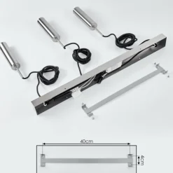 hofstein Éclairage Led|Suspension Dalheim LED Nickel mat, 3 lumières