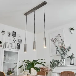 hofstein Éclairage Led|Suspension Dalheim LED Nickel mat, 3 lumières