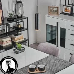 hofstein Éclairage Led|Suspension Dalheim LED Noir, 1 lumière