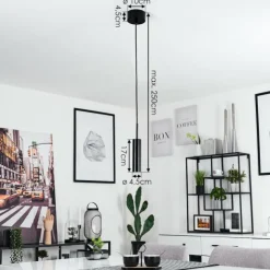 hofstein Éclairage Led|Suspension Dalheim LED Noir, 1 lumière