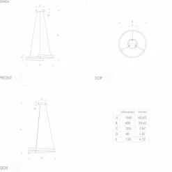 Suspension Eglo ANDABAIA-Z LED Noir, 1 lumière
