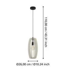 Luminaires Eglo Suspensions|Suspension Eglo BAJAZZARA Noir, 1 lumière