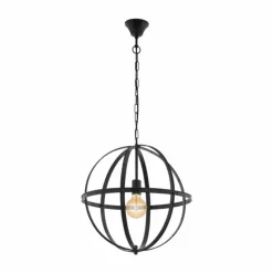 Luminaires Eglo Suspensions|Suspension Eglo BARNABY Noir, 1 lumière