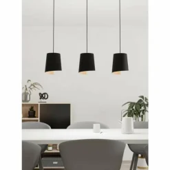 Luminaires Eglo Suspensions|Suspension Eglo BOLIVIA Noir, 3 lumières