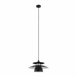 Luminaires Eglo Suspensions|Suspension EGLO BRENDA Nickel mat, Noir, 1 lumière