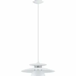 Luminaires Eglo Suspensions|Suspension EGLO BRENDA Nickel mat, Blanc, 1 lumière