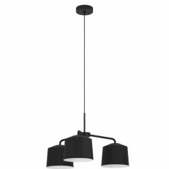 Luminaires Eglo Suspensions|Suspension Eglo CAGUANES Noir, Blanc, 3 lumières
