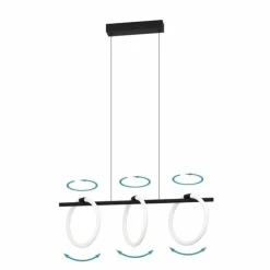 Luminaires Eglo Éclairage Led|Suspension Eglo CARANACOA LED Noir, 3 lumières