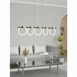 Luminaires Eglo Éclairage Led|Suspension Eglo CARANACOA LED Noir, 5 lumières