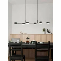 Luminaires Eglo Éclairage Led|Suspension Eglo CLAVELLINA LED Noir, 6 lumières
