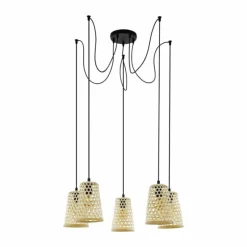 Luminaires Eglo Suspensions|Suspension EGLO CLAVERDON Noir, 5 lumières