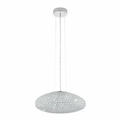 Luminaires Eglo Suspensions|Suspension Eglo CLEMENTE Chrome, Aspect cristal, 3 lumières