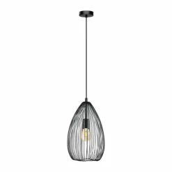 Luminaires Eglo Suspensions|Suspension Eglo CLEVEDON Noir, 1 lumière