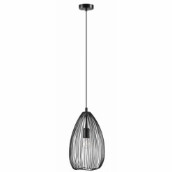 Luminaires Eglo Suspensions|Suspension Eglo CLEVEDON Noir, 1 lumière