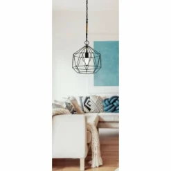 Luminaires Eglo Suspensions|Suspension Eglo COTTINGHAM Noir, 1 lumière
