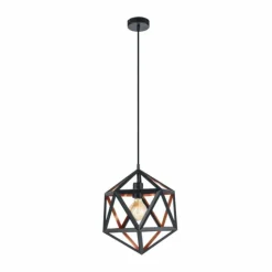 Luminaires Eglo Suspensions|Suspension Eglo EMBLETON 1 Cuivre, Noir, 1 lumière