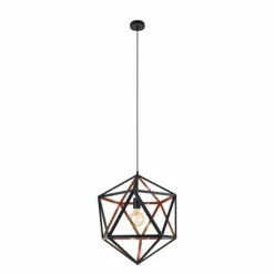 Luminaires Eglo Suspensions|Suspension Eglo EMBLETON 1 Cuivre, Noir, 1 lumière