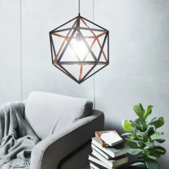 Luminaires Eglo Suspensions|Suspension Eglo EMBLETON 1 Cuivre, Noir, 1 lumière