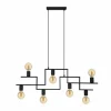 Luminaires Eglo Suspensions|Suspension Eglo FEMBARD Noir, 7 lumières