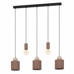 Luminaires Eglo Suspensions|Suspension Eglo GAZZOLA Moka, Sable, 5 lumières