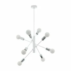Luminaires Eglo Suspensions|Suspension Eglo GRADOLI Chrome, Blanc, 8 lumières