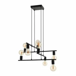 Luminaires Eglo Suspensions|Suspension Eglo MEZZANA Noir, 8 lumières