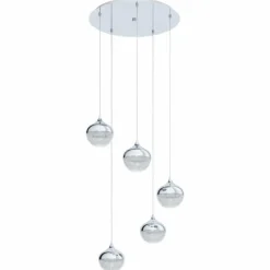 Luminaires Eglo Suspensions|Suspension EGLO MIOGLIA Chrome, 5 lumières