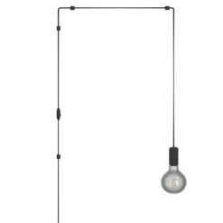 Luminaires Eglo Suspensions|Suspension Eglo PINETINA Noir, 1 lumière