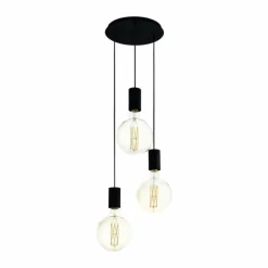 Luminaires Eglo Suspensions|Suspension Eglo POZUETA Noir, 3 lumières