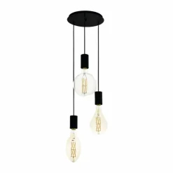 Luminaires Eglo Suspensions|Suspension Eglo POZUETA Noir, 3 lumières