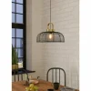 Luminaires Eglo Suspensions|Suspension Eglo ROUNDHAM Laiton, Noir, 1 lumière