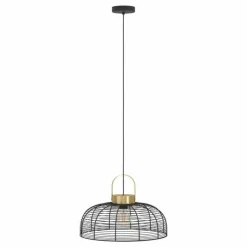 Luminaires Eglo Suspensions|Suspension Eglo ROUNDHAM Laiton, Noir, 1 lumière