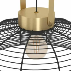 Luminaires Eglo Suspensions|Suspension Eglo ROUNDHAM Laiton, Noir, 1 lumière