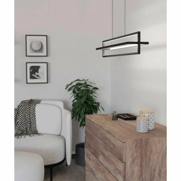 Luminaires Eglo Éclairage Led|Suspension Eglo SIBERIA LED Noir, 1 lumière, Télécommandes